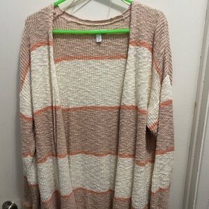 Nine West Women's Striped Cardigan in Beige and Cream